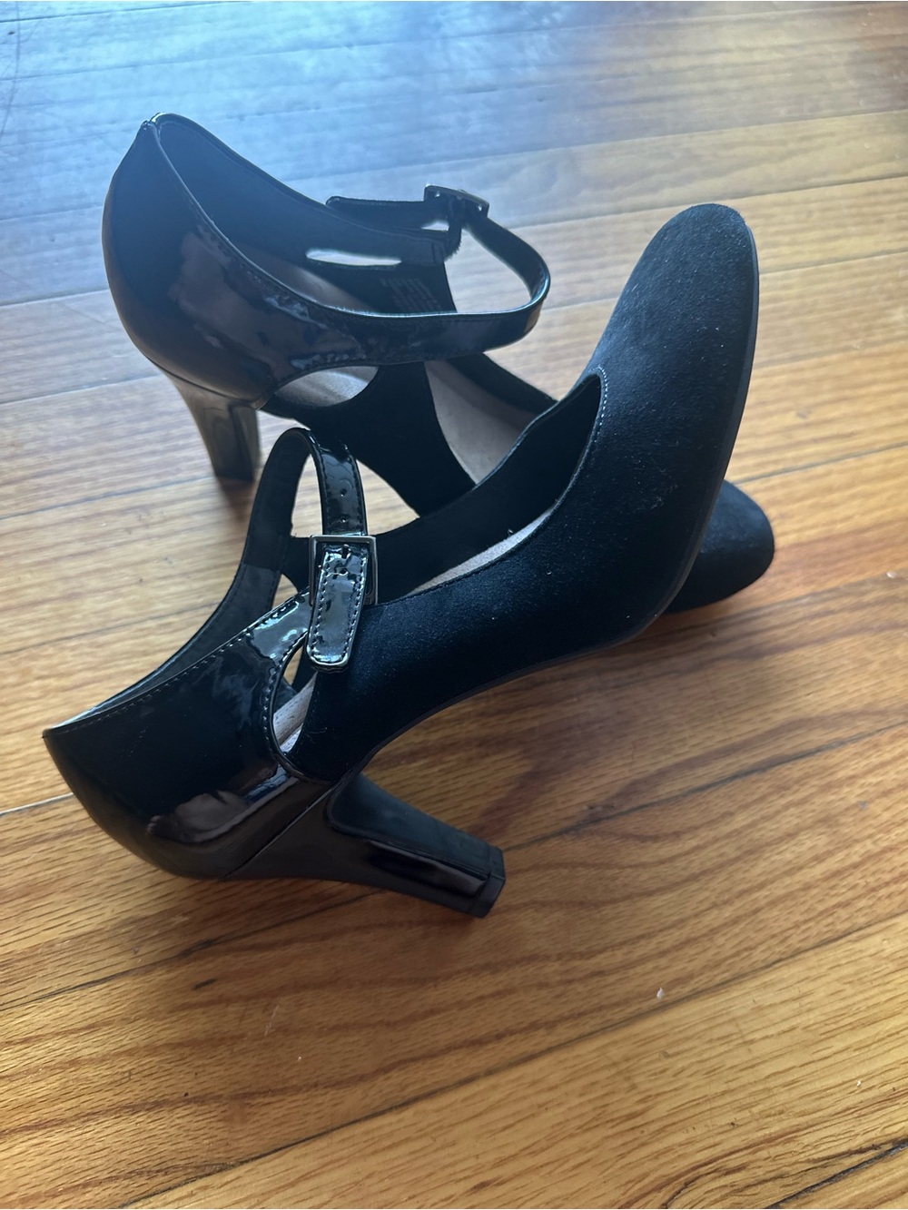 Giani Bernini Black Mary Jane Heels with Patent Strap